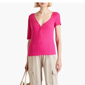 NWOT Monrow Ribbed stretch-Micro Modal and Supima cotton-blend top